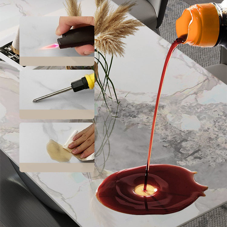 Contemporary Rectangle Dining Table Set Sintered Stone 1/4/7/8 Pieces Dining Set