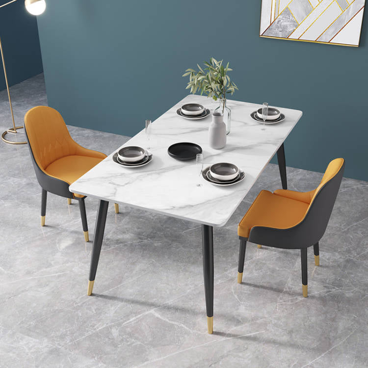 Glam Rectangle 1/3/4/5/7 Pieces Dinette Set Metal Legs Indoor Dining Table Set