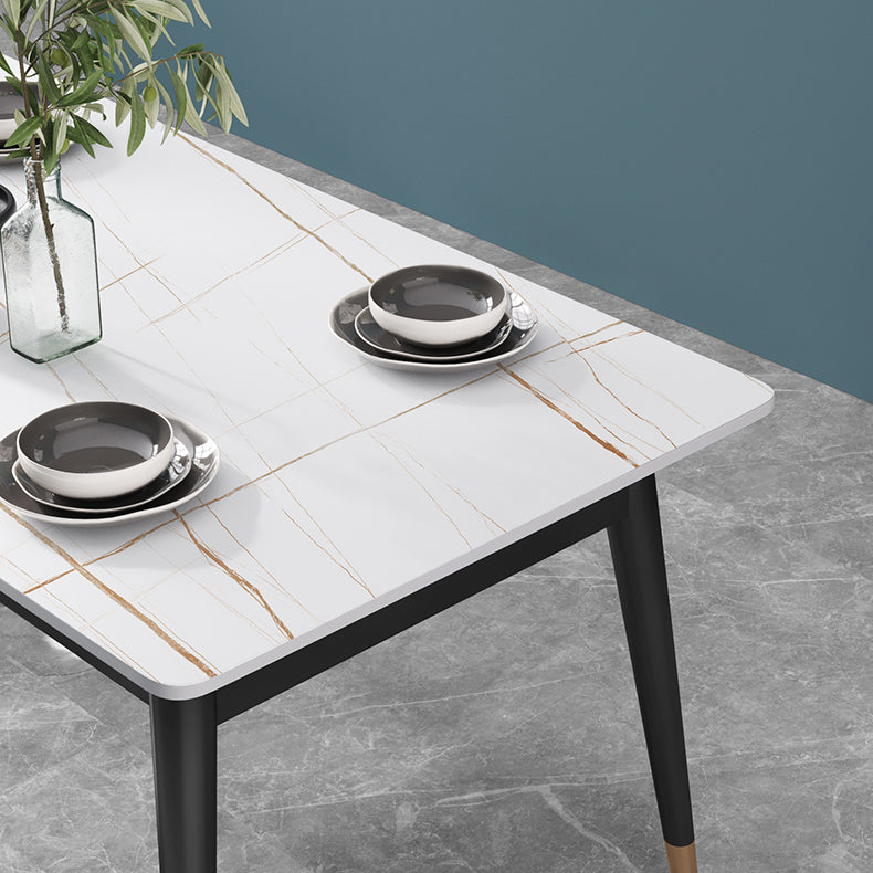 Glam Rectangle 1/3/4/5/7 Pieces Dinette Set Metal Legs Indoor Dining Table Set