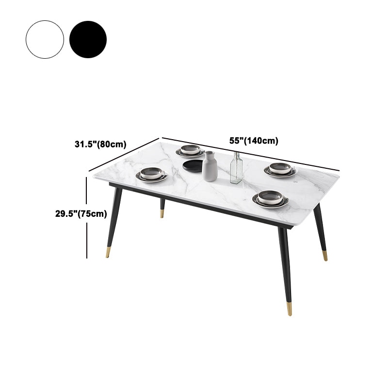 Glam Rectangle 1/3/4/5/7 Pieces Dinette Set Metal Legs Indoor Dining Table Set