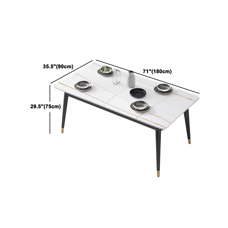 Glam Rectangle 1/3/4/5/7 Pieces Dinette Set Metal Legs Indoor Dining Table Set
