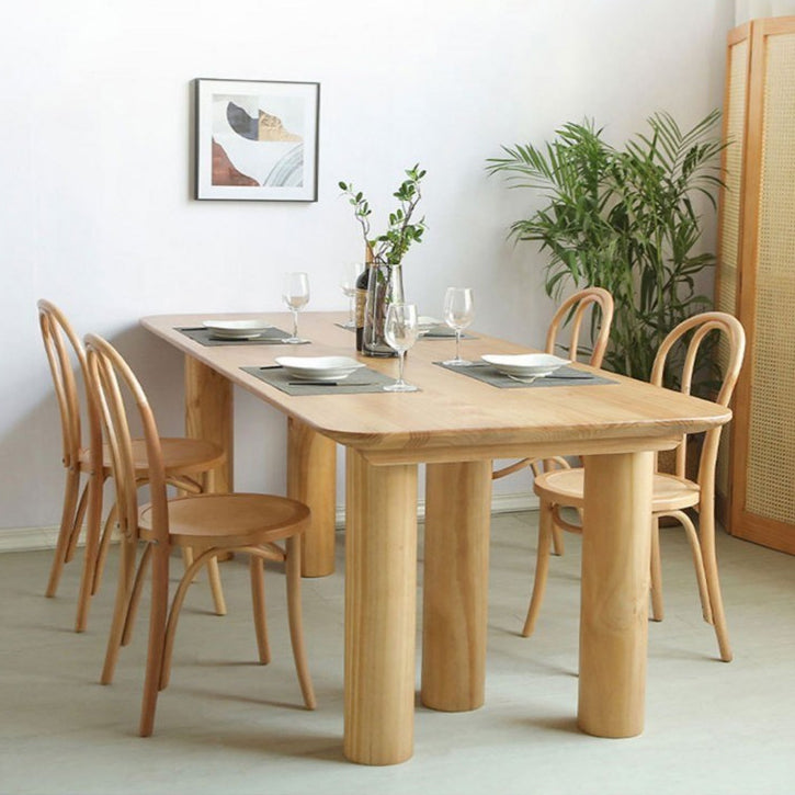 Modern Dining Set 1/5/7 Pieces Rectangle Pine Wood Dining Table for Living Room