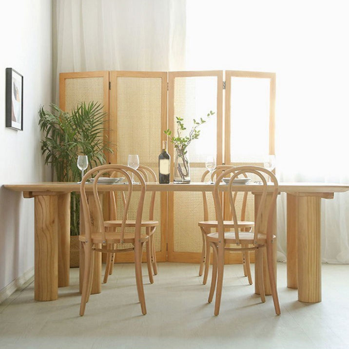 Modern Dining Set 1/5/7 Pieces Rectangle Pine Wood Dining Table for Living Room