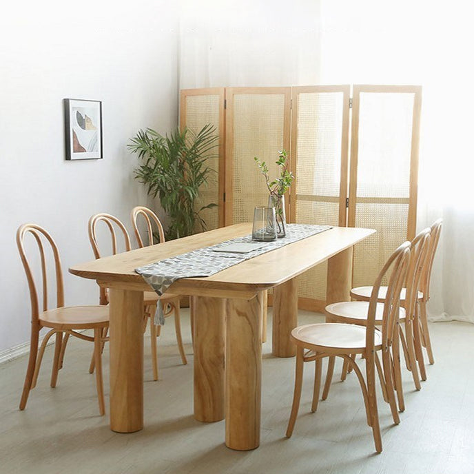 Modern Dining Set 1/5/7 Pieces Rectangle Pine Wood Dining Table for Living Room