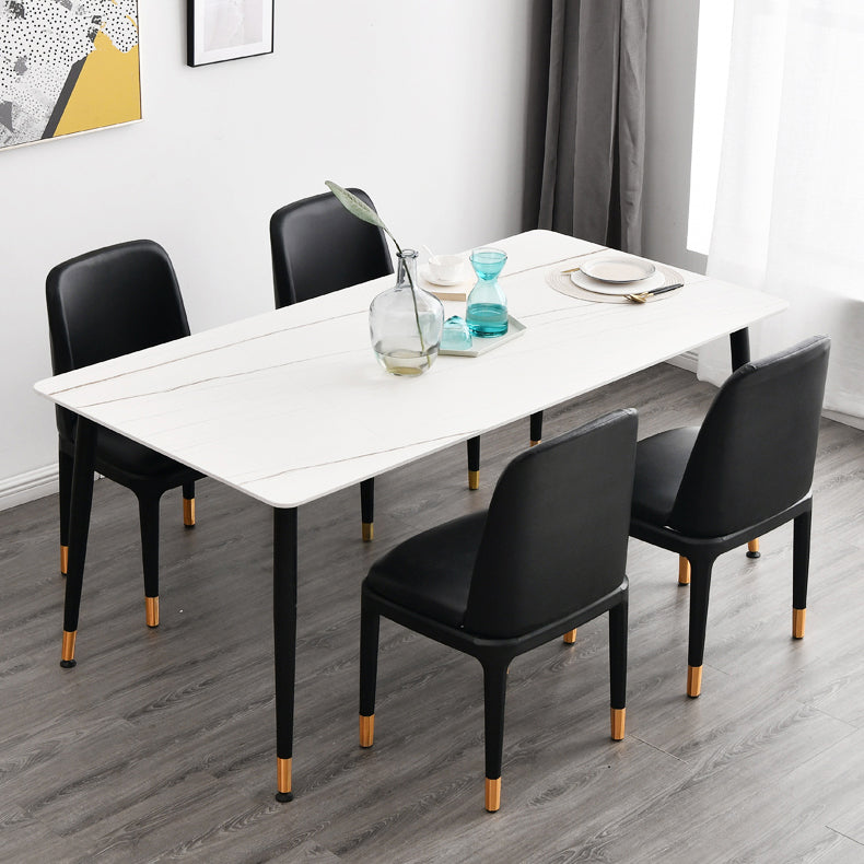 Glam Rectangle 1/4/5/7 Pieces Dinette Set Indoor Stone Top Dining Table Set