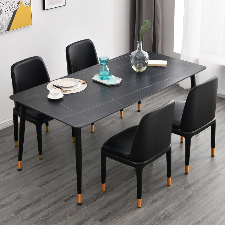 Glam Rectangle 1/4/5/7 Pieces Dinette Set Indoor Stone Top Dining Table Set