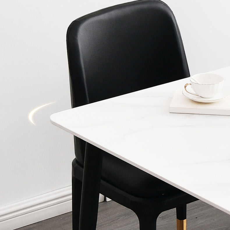 Glam Rectangle 1/4/5/7 Pieces Dinette Set Indoor Stone Top Dining Table Set