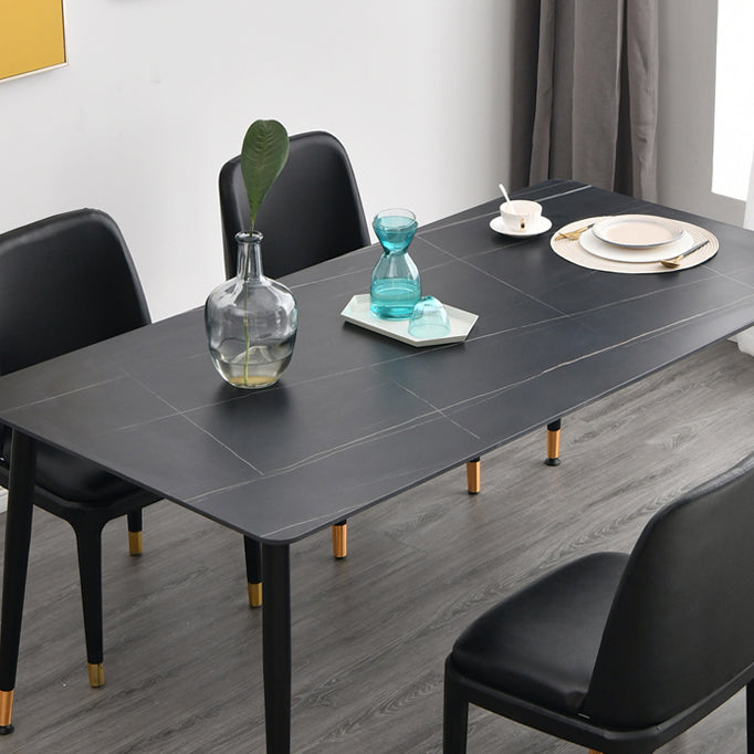 Glam Rectangle 1/4/5/7 Pieces Dinette Set Indoor Stone Top Dining Table Set