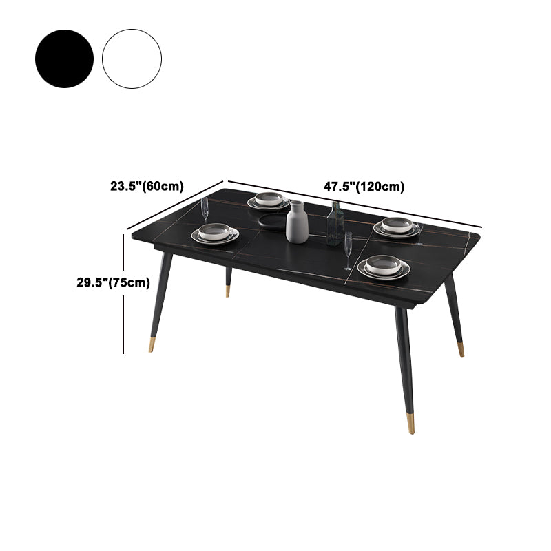 Glam Rectangle 1/4/5/7 Pieces Dinette Set Indoor Stone Top Dining Table Set