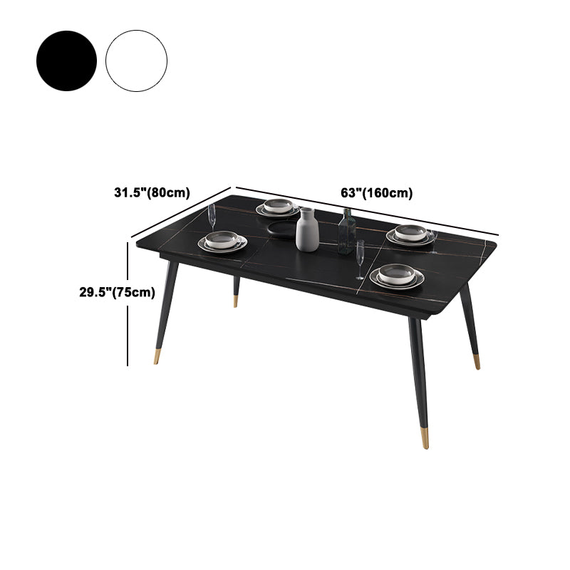 Glam Rectangle 1/4/5/7 Pieces Dinette Set Indoor Stone Top Dining Table Set