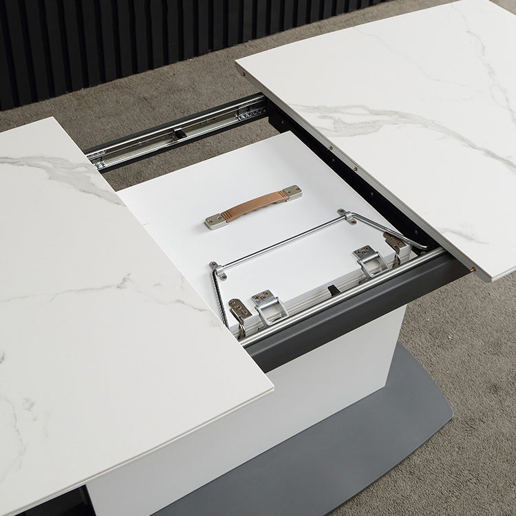 Stone Top Dining Table Set 1/4/5/7 Pieces Modern White Indoor Dinette Set