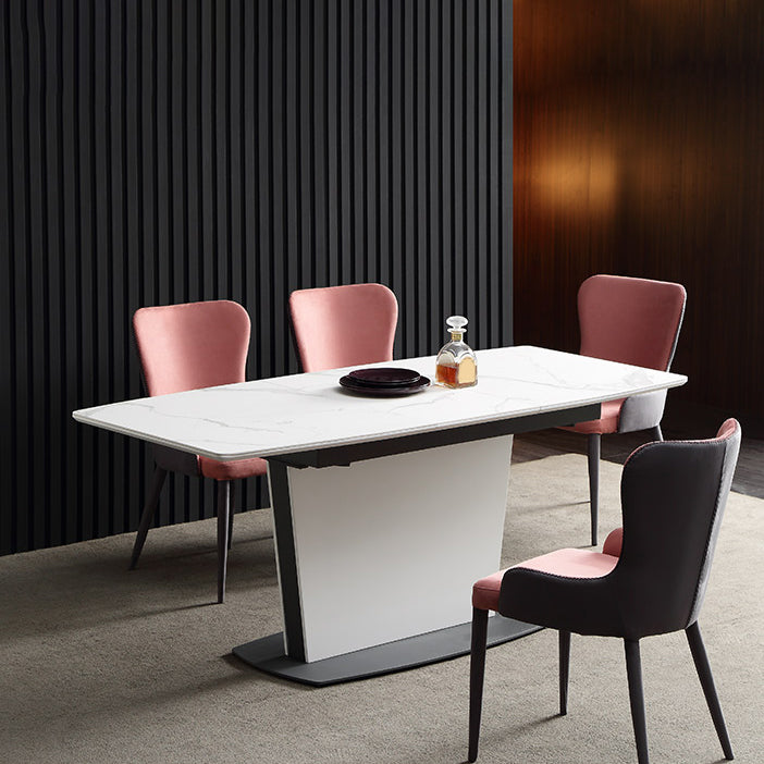 Stone Top Dining Table Set 1/4/5/7 Pieces Modern White Indoor Dinette Set