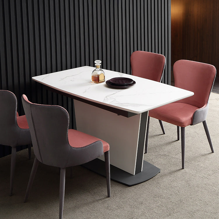 Stone Top Dining Table Set 1/4/5/7 Pieces Modern White Indoor Dinette Set