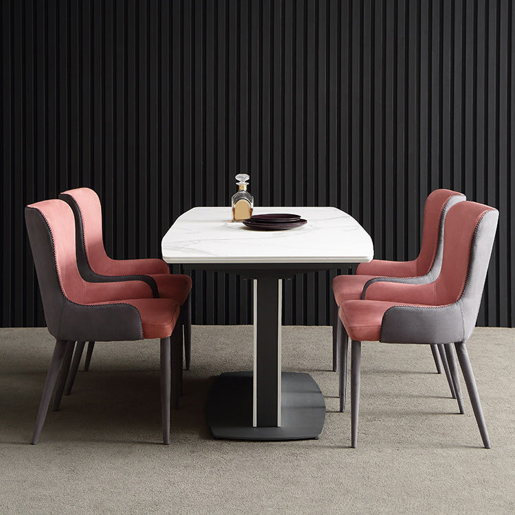 Stone Top Dining Table Set 1/4/5/7 Pieces Modern White Indoor Dinette Set