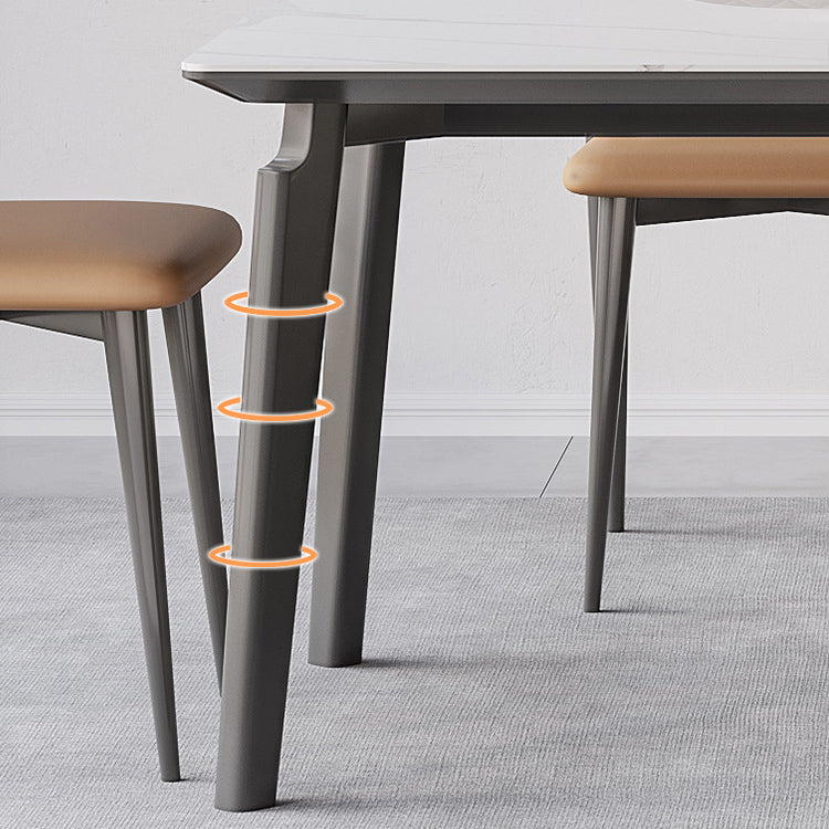 Contemporary Sintered Stone Table Set 1/2/5/7 Pieces Dining Set for Dining Areas