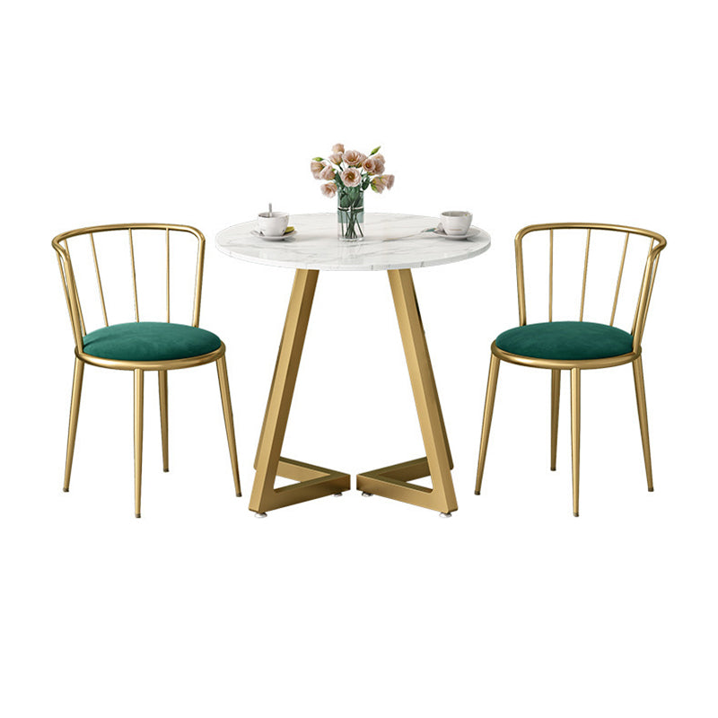 Glam Stone Dining Set Round 1/2/3/4/5 Pieces Dining Set for Home Use