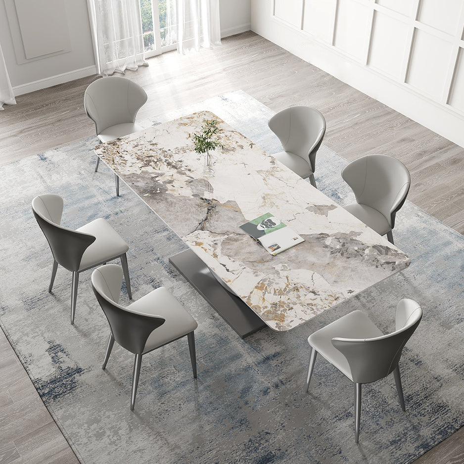Contemporary Sintered Stone Table Set 1/3/4/5/7 Pieces Dining Set for Dining Areas