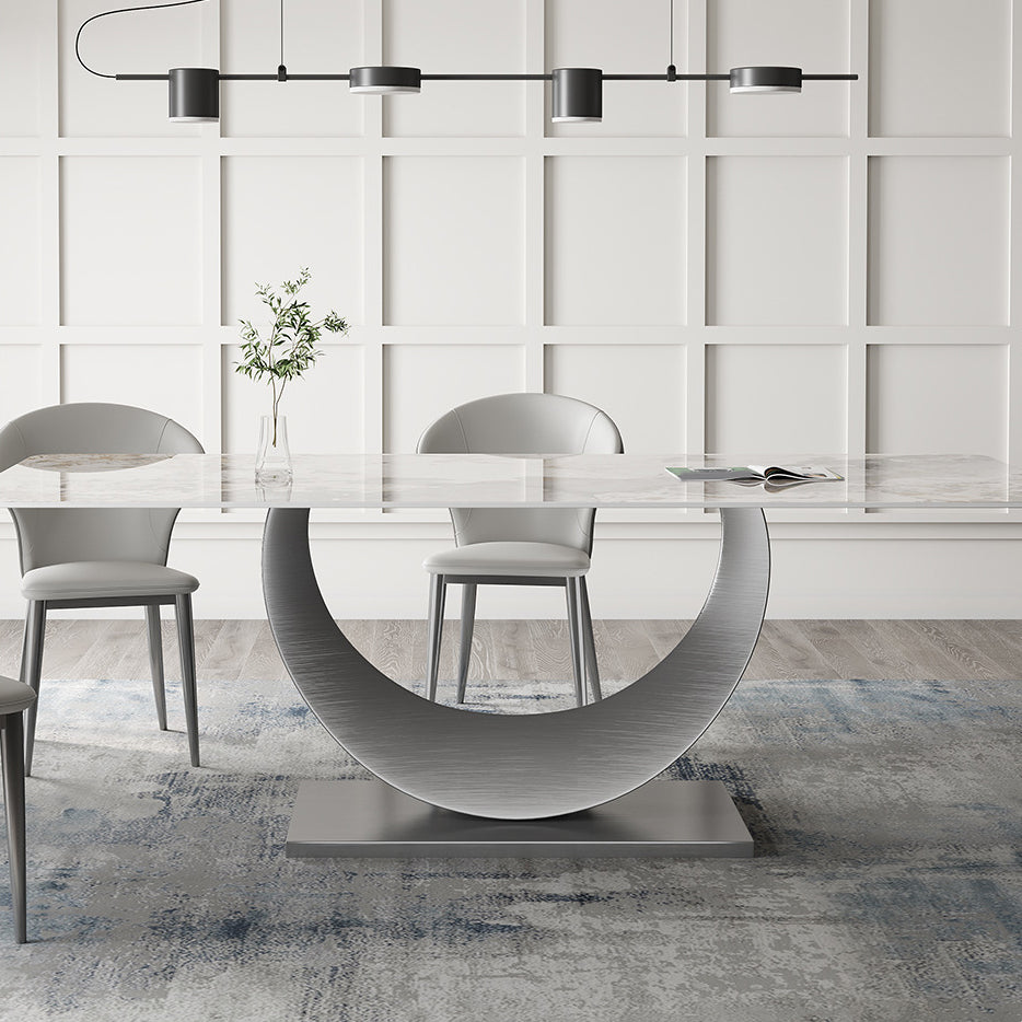 Contemporary Sintered Stone Table Set 1/3/4/5/7 Pieces Dining Set for Dining Areas