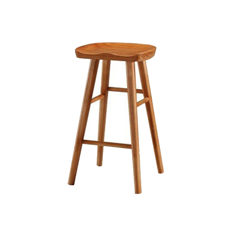 Solid Wood Armless Bar Chair Modern Backless Footrest Bar Stool