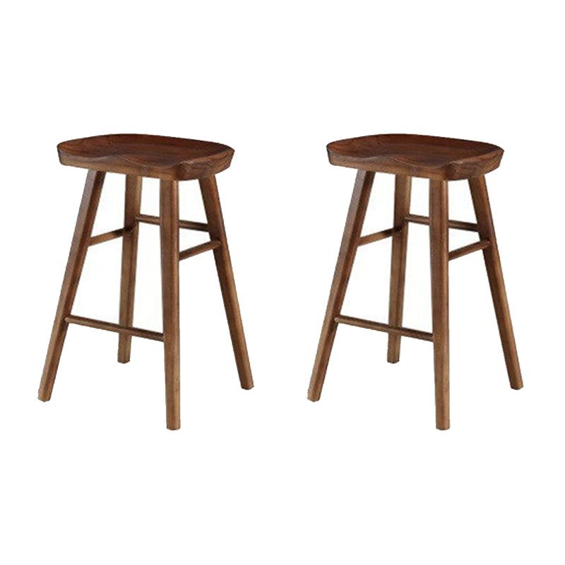 Solid Wood Armless Bar Chair Modern Backless Footrest Bar Stool