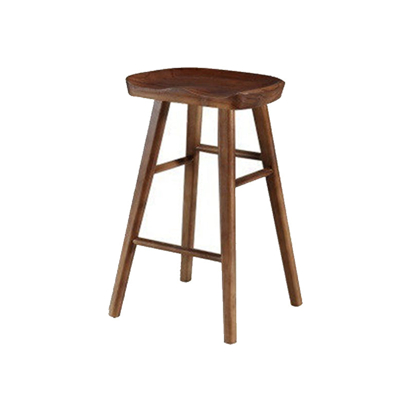 Solid Wood Armless Bar Chair Modern Backless Footrest Bar Stool