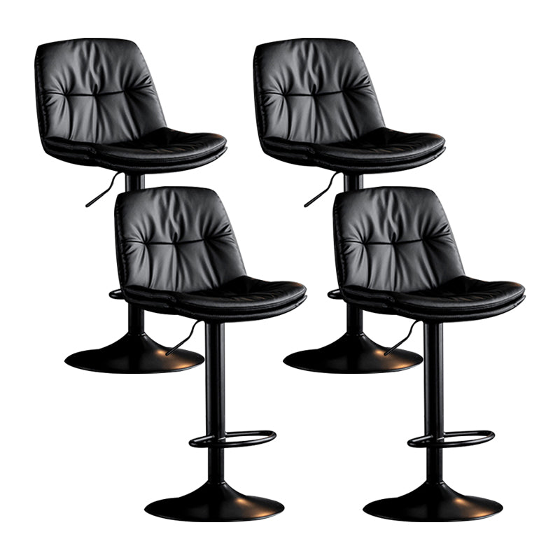 Swivel and Adjustable Bar Chair Modern Faux Leather Armless Bar Chair