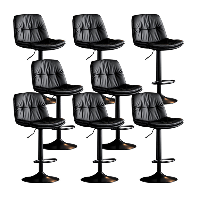 Swivel and Adjustable Bar Chair Modern Faux Leather Armless Bar Chair