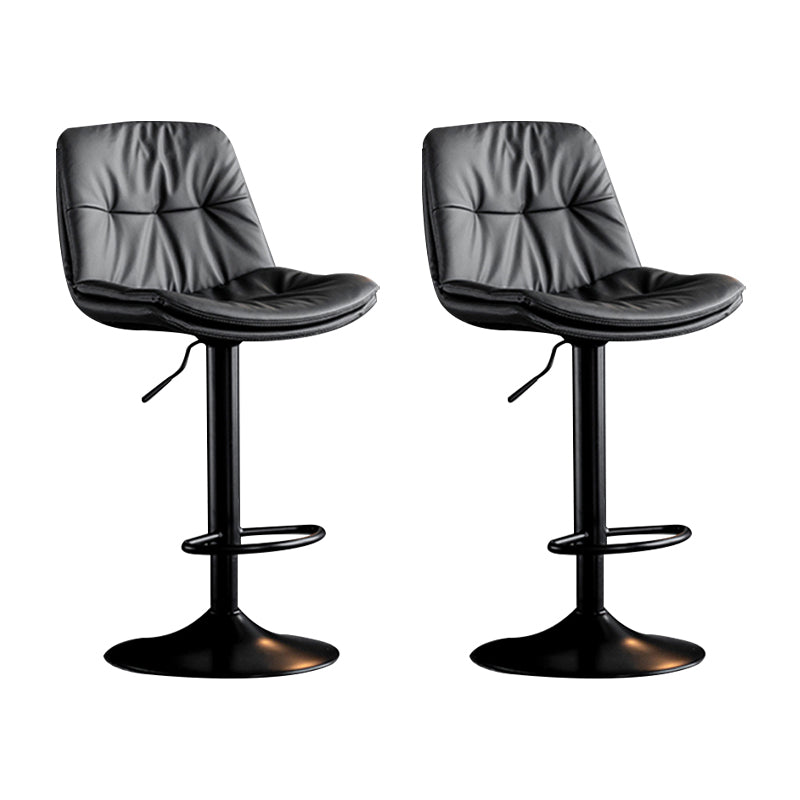 Swivel and Adjustable Bar Chair Modern Faux Leather Armless Bar Chair