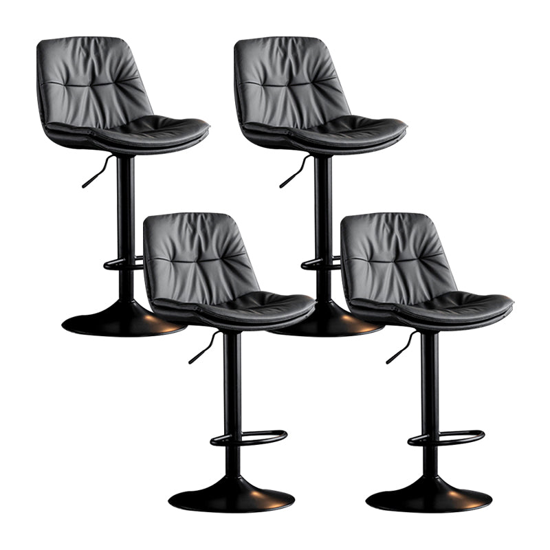 Swivel and Adjustable Bar Chair Modern Faux Leather Armless Bar Chair