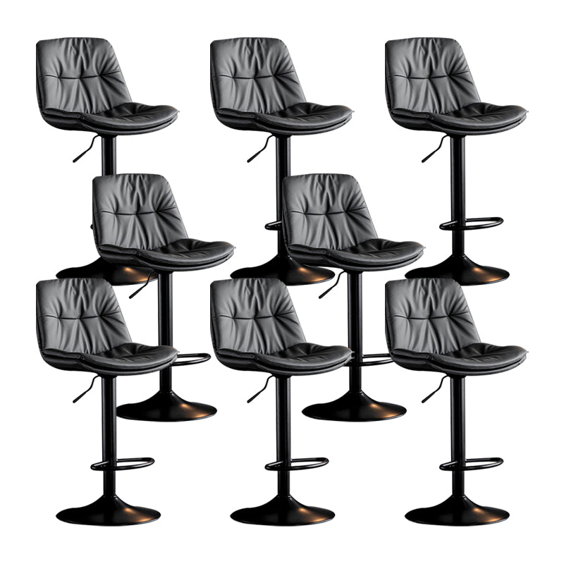 Swivel and Adjustable Bar Chair Modern Faux Leather Armless Bar Chair