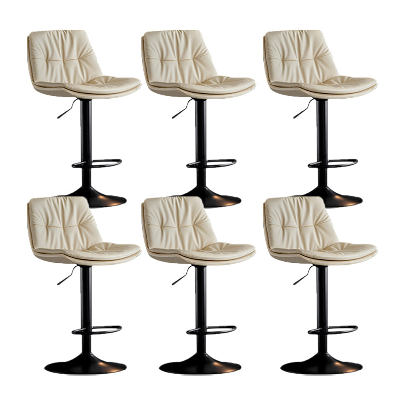 Swivel and Adjustable Bar Chair Modern Faux Leather Armless Bar Chair