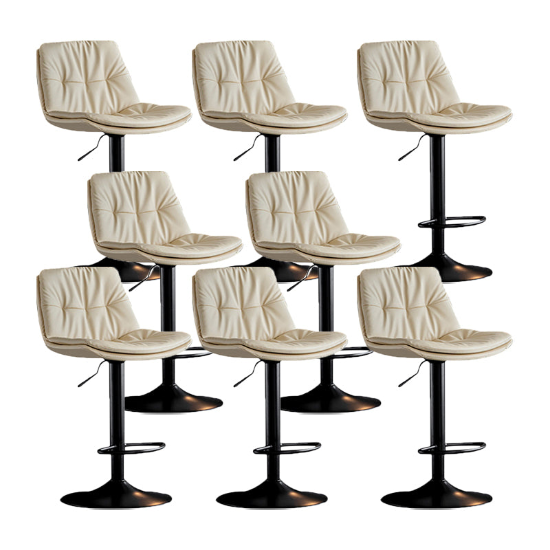 Swivel and Adjustable Bar Chair Modern Faux Leather Armless Bar Chair