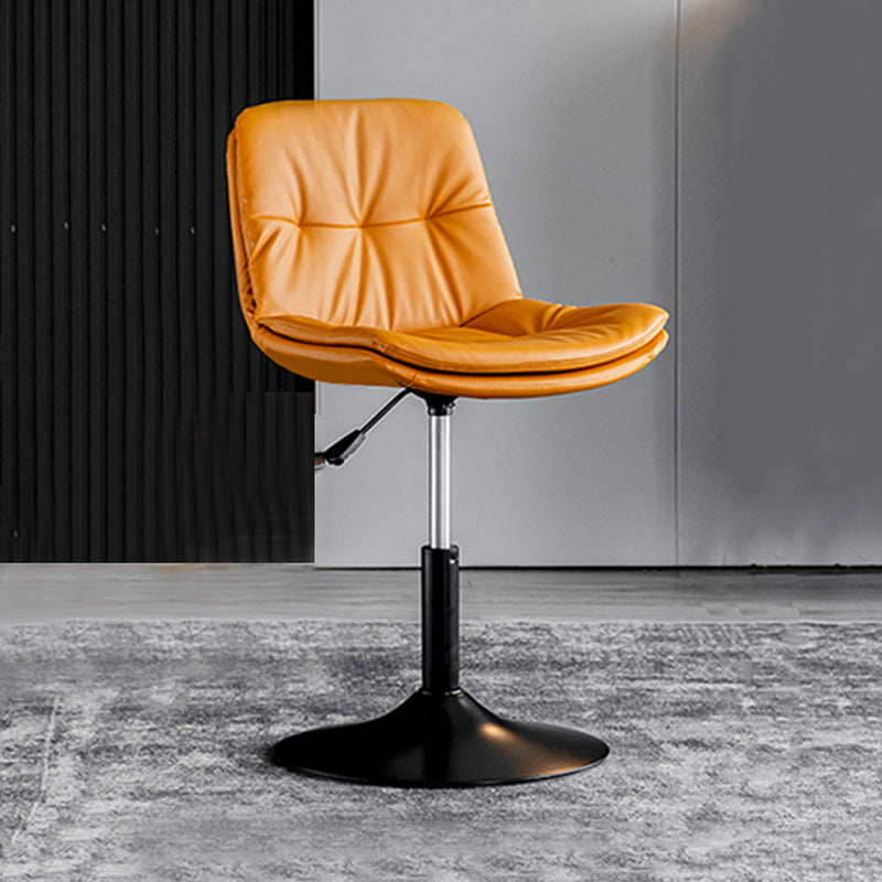 Swivel and Adjustable Bar Chair Modern Faux Leather Armless Bar Chair