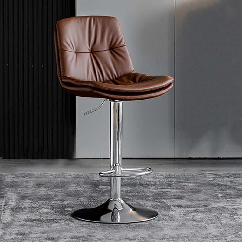 Swivel and Adjustable Bar Chair Modern Faux Leather Armless Bar Chair