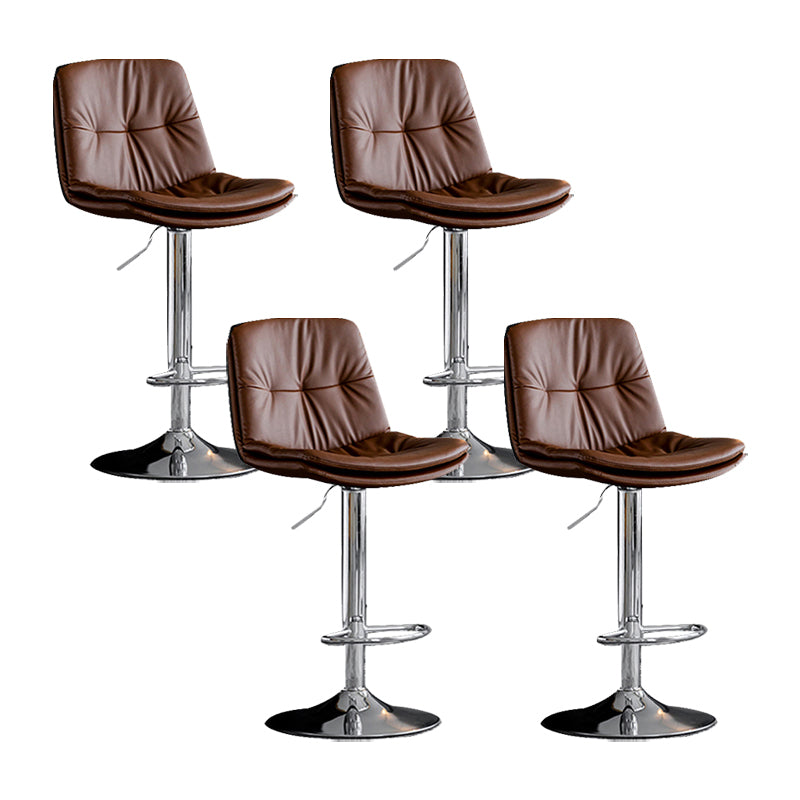 Swivel and Adjustable Bar Chair Modern Faux Leather Armless Bar Chair