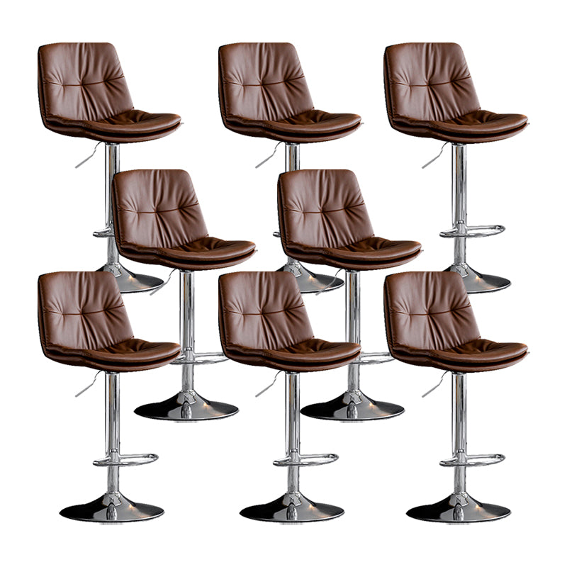 Swivel and Adjustable Bar Chair Modern Faux Leather Armless Bar Chair