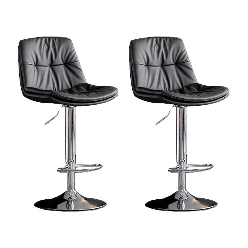 Swivel and Adjustable Bar Chair Modern Faux Leather Armless Bar Chair