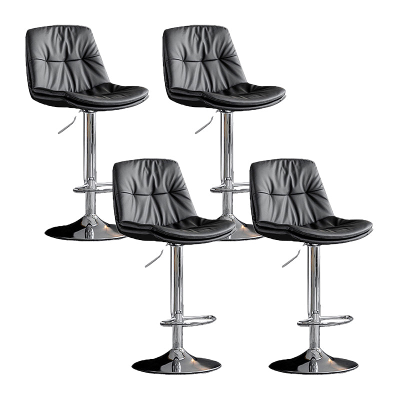 Swivel and Adjustable Bar Chair Modern Faux Leather Armless Bar Chair