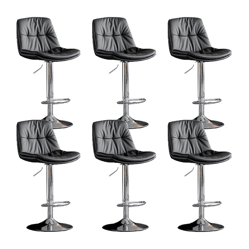 Swivel and Adjustable Bar Chair Modern Faux Leather Armless Bar Chair