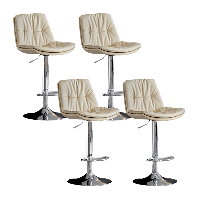 Swivel and Adjustable Bar Chair Modern Faux Leather Armless Bar Chair
