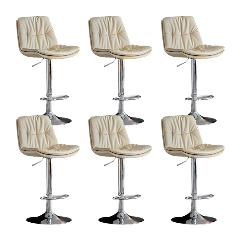 Swivel and Adjustable Bar Chair Modern Faux Leather Armless Bar Chair