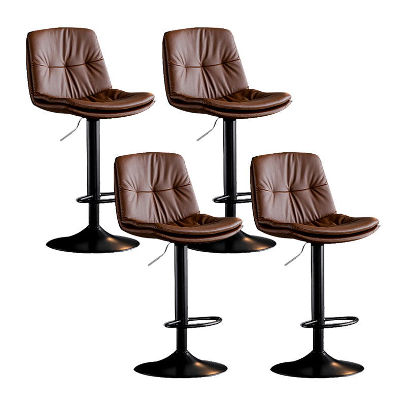 Swivel and Adjustable Bar Chair Modern Faux Leather Armless Bar Chair