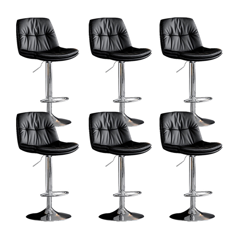 Swivel and Adjustable Bar Chair Modern Faux Leather Armless Bar Chair