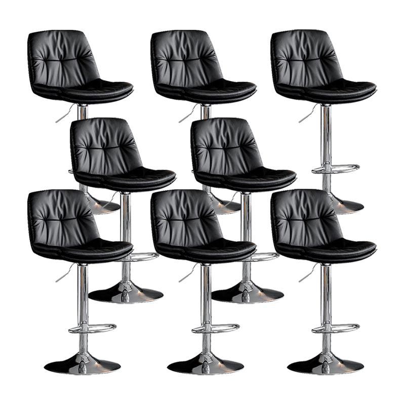 Swivel and Adjustable Bar Chair Modern Faux Leather Armless Bar Chair