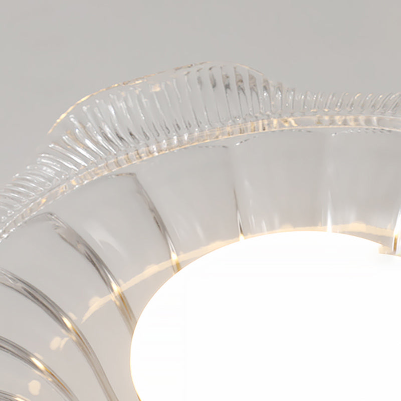 Glass Flower Ceiling Mounted Fixture Simplicity Gold Semi Flush Light