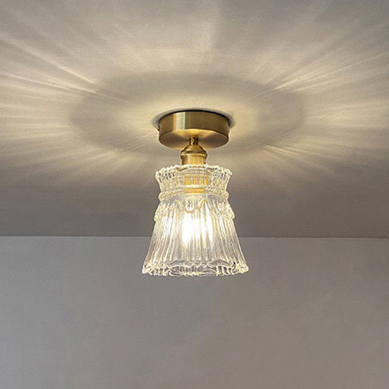 Glass Shaded Semi Flush Mount Light Modern Style Ceiling Flush Mount