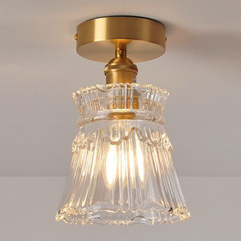 Glass Shaded Semi Flush Mount Light Modern Style Ceiling Flush Mount