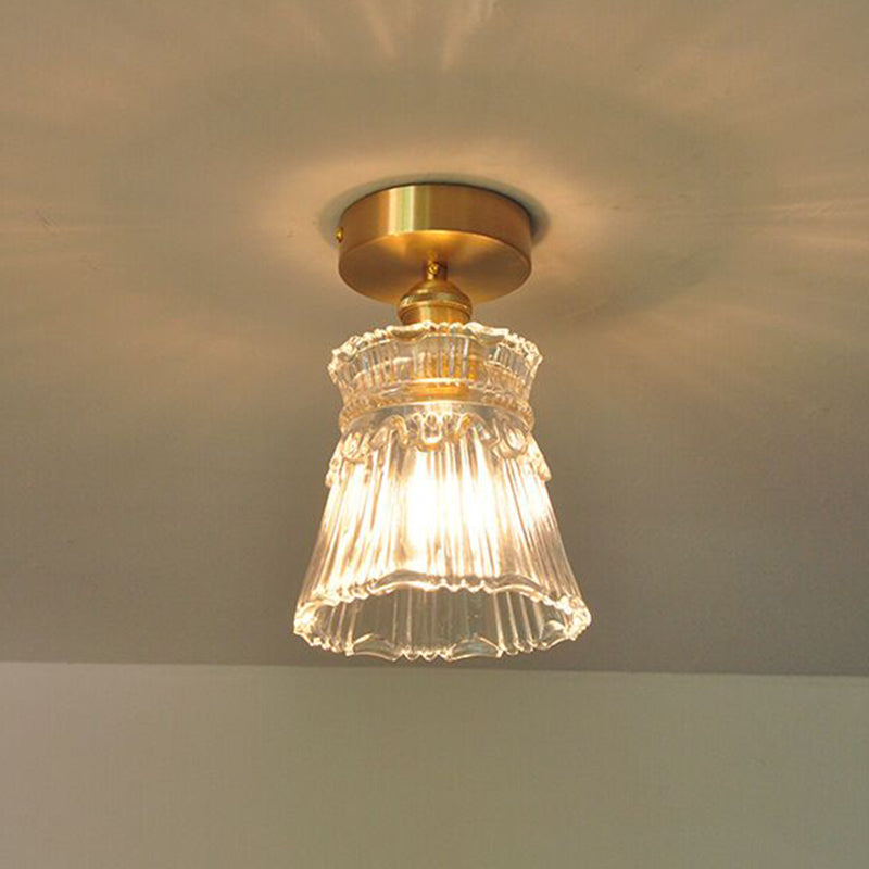 Glass Shaded Semi Flush Mount Light Modern Style Ceiling Flush Mount