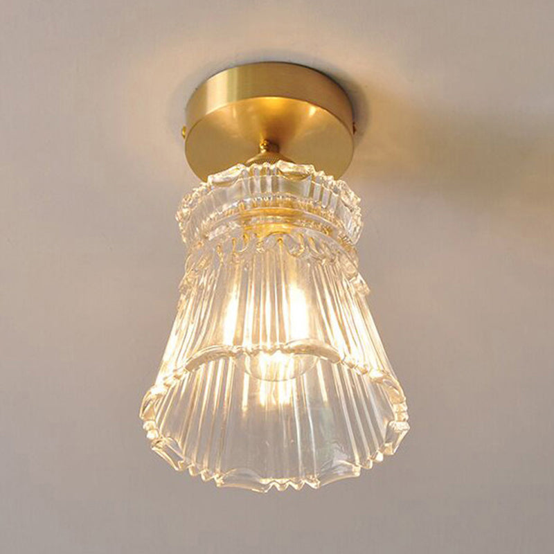 Glass Shaded Semi Flush Mount Light Modern Style Ceiling Flush Mount