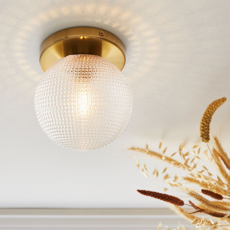 Glass Global Ceiling Flush Mount Light Nordic Style Gold Ceiling Light